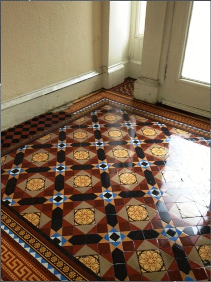 victorian tiled floor in Glasgow after