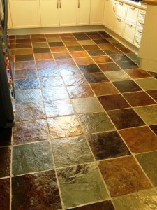 Slate Tiles in Glasgow Kitchen After Cleaning and sealing