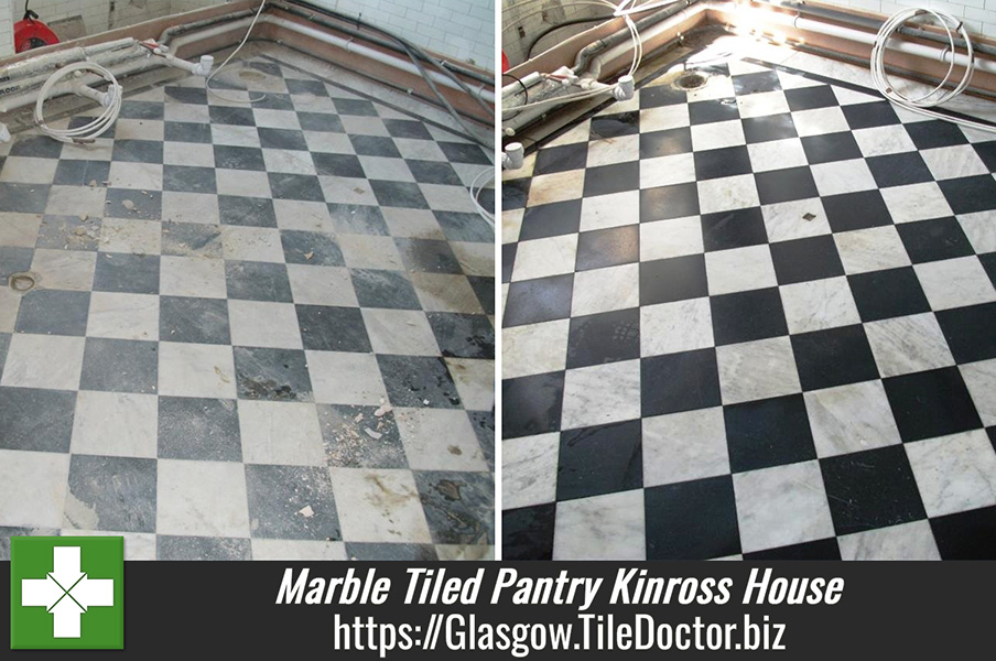Marble Tiled Pantry Cleaned and Polished at Kinross House