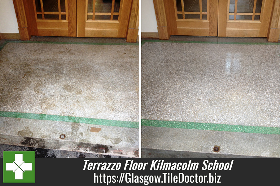 Terrazzo Floor Cleaned at Kilmacolm School