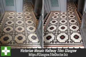 Victorian Mosaic Hallway Tiles Cleaned and Sealed in Glasgow