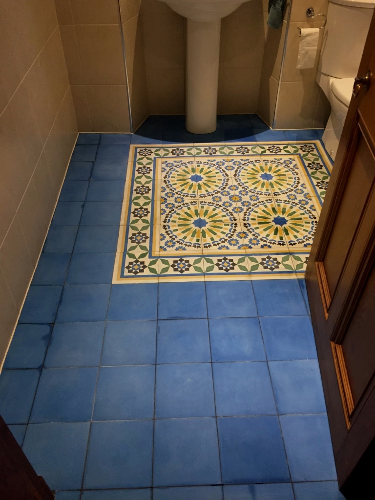 Moroccan Encaustic Cement Tiles Barrhead Before Cleaning