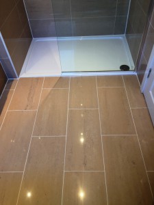 Porcelain tiled shower room in Inchinnan after