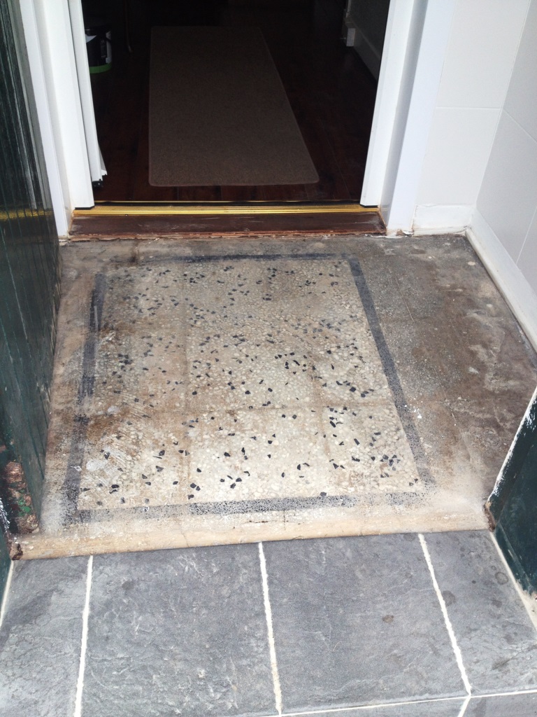 Terrazzo vestibule before cleaning in Glasgow