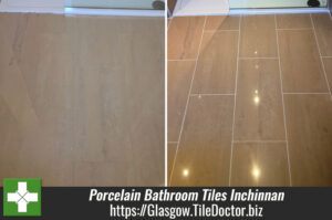 Deep Cleaning Porcelain Bathroom Tiles in Inchinnan
