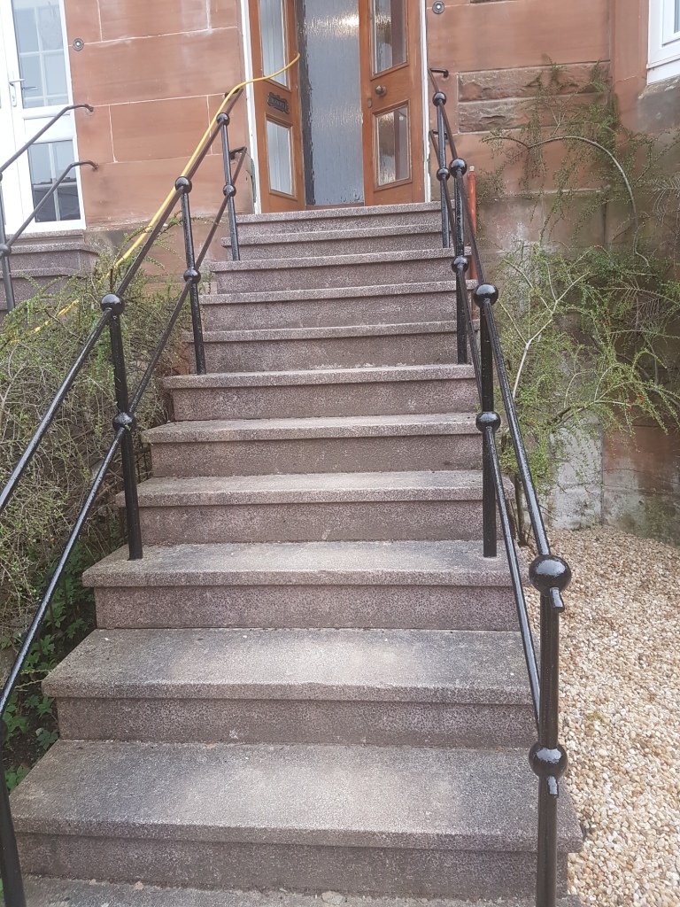 Terrazzo Steps Before Cleaning and Sealing in Glasgow