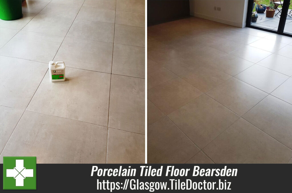 Porcelain Tiled Floor & Grout Restored in Bearsden near Glasgow