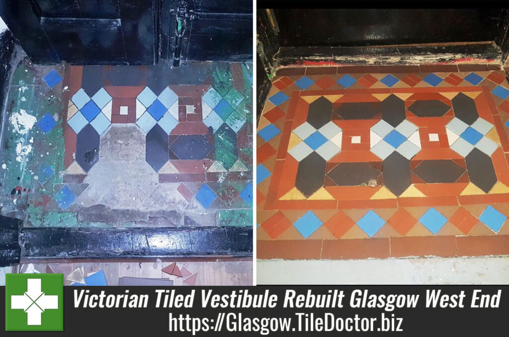 Victorian Tiled Vestibule Rebuilt and Restored in Glasgow West End