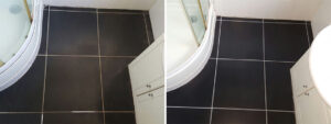 Bathroom Floor Paisley Before and After Grout Colouring