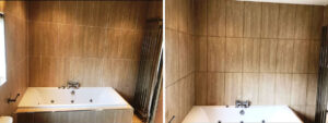 Changing Grout Colour in Greenock Bathroom Before and After