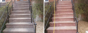 Terrazzo Steps Before and After Cleaning and Sealing in Glasgow