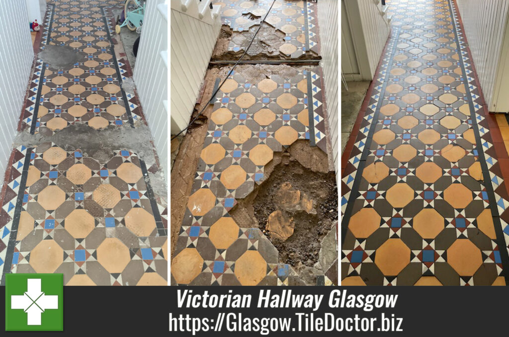 Damaged Victorian Hallway Floor Fully Restored in Glasgow West End