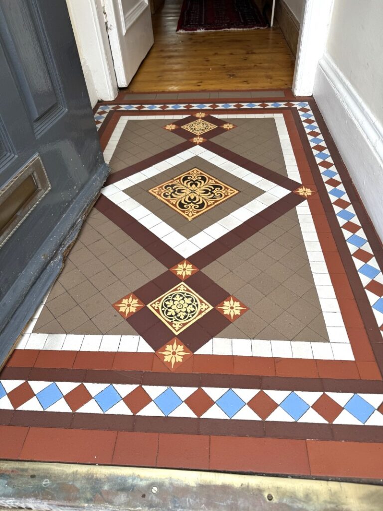 Geometric Encaustic Tiled Victorian Hallway After Renovation Glasgow West End