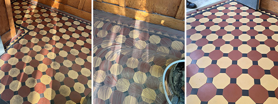 Octagonal Encaustic Tiled Victorian Hallway Floor Renovated in Milngavie